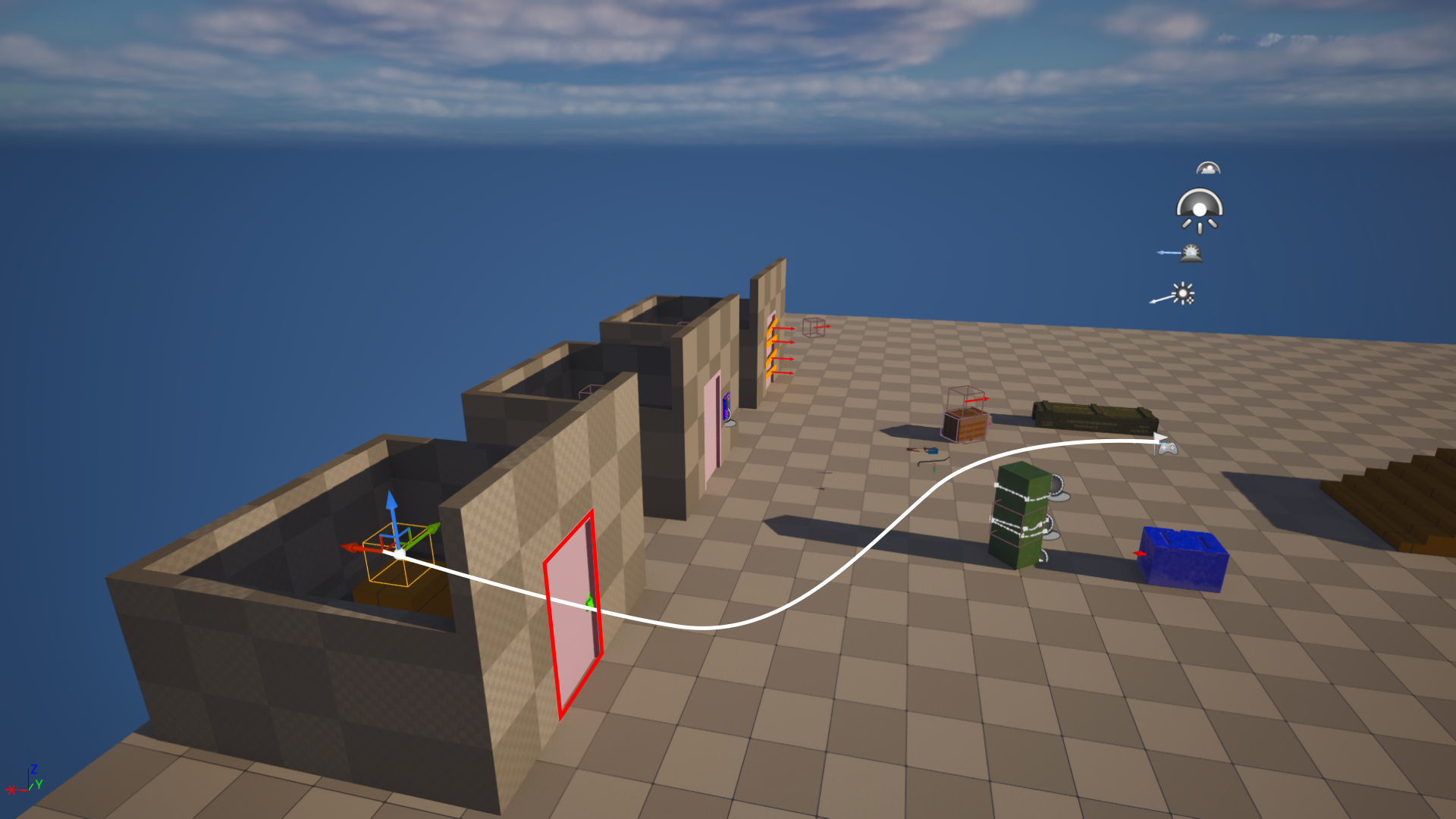 Path example with green key requirement